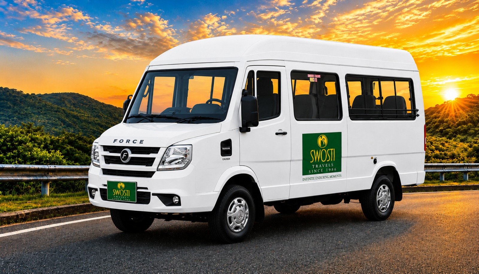 Swosti Travels — 12 seater AC tempo traveller for group travel