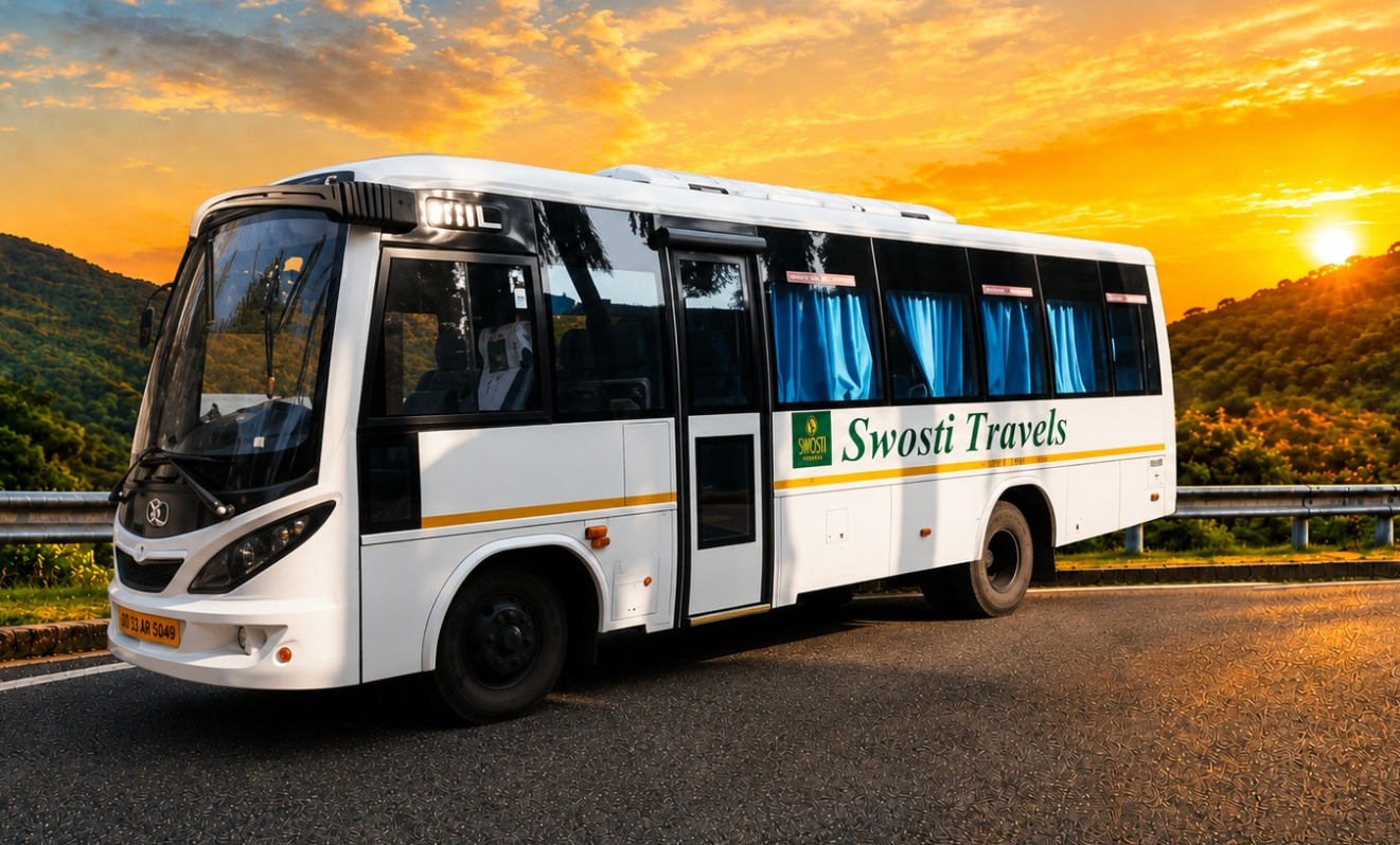 Swosti Travels — 26 seater AC coach for corporate delegations